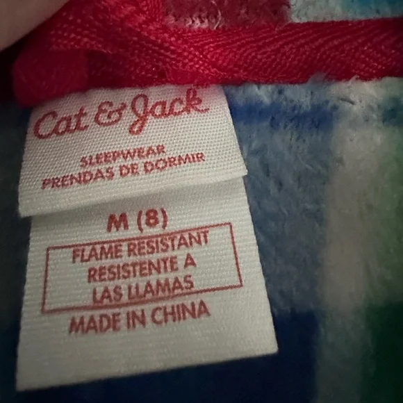 Cat & Jack Plaid Kids Robe - Red, Green, Blue Soft - Picture 2 of 4